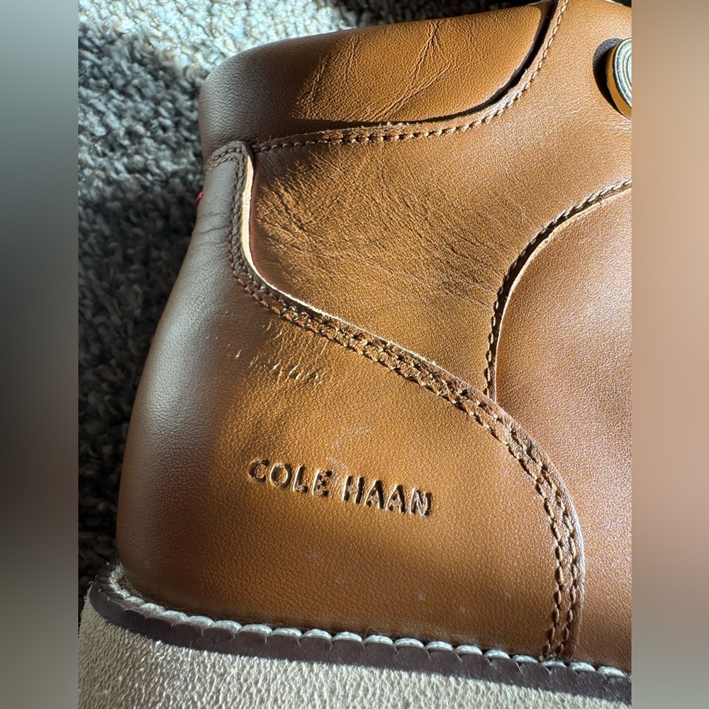 Cole Haan Women's ZeroGrand Waterproof Wedge Hiker Booties Brown Leather - Picture 6 of 13